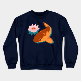 Japanese Koi Fish Waterlily Koi Pond Crewneck Sweatshirt